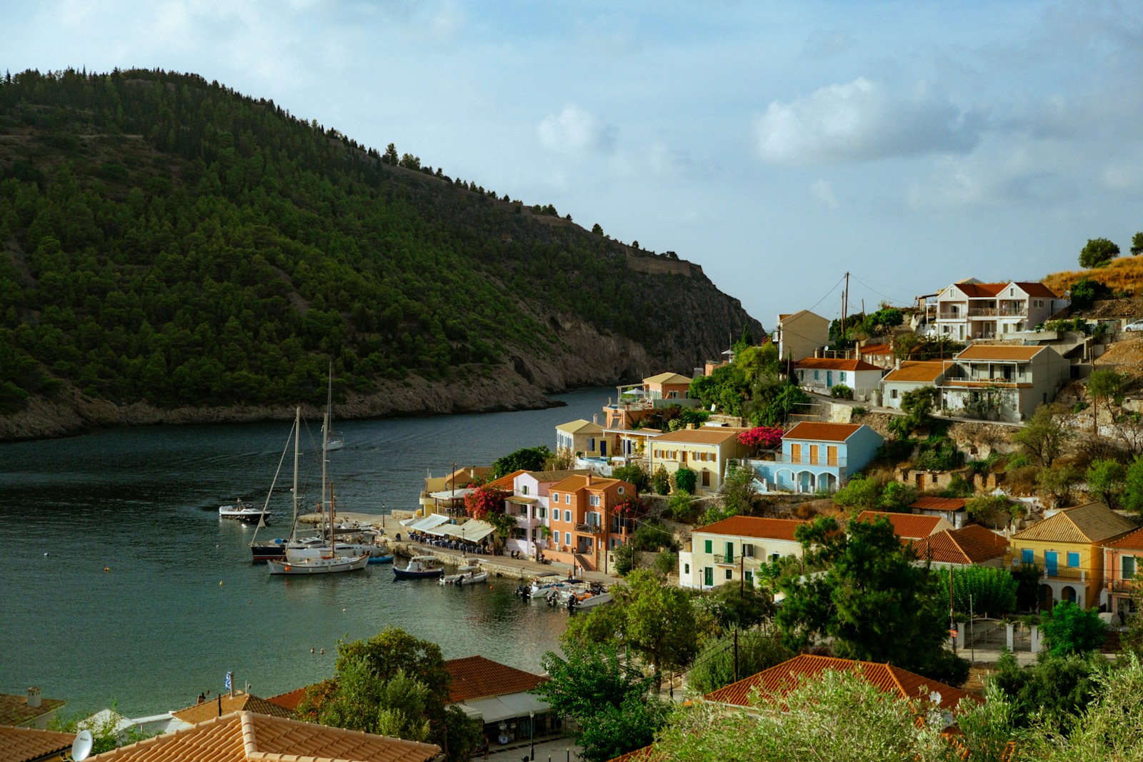 The seafront at Galaxidi, 213 km from Athens