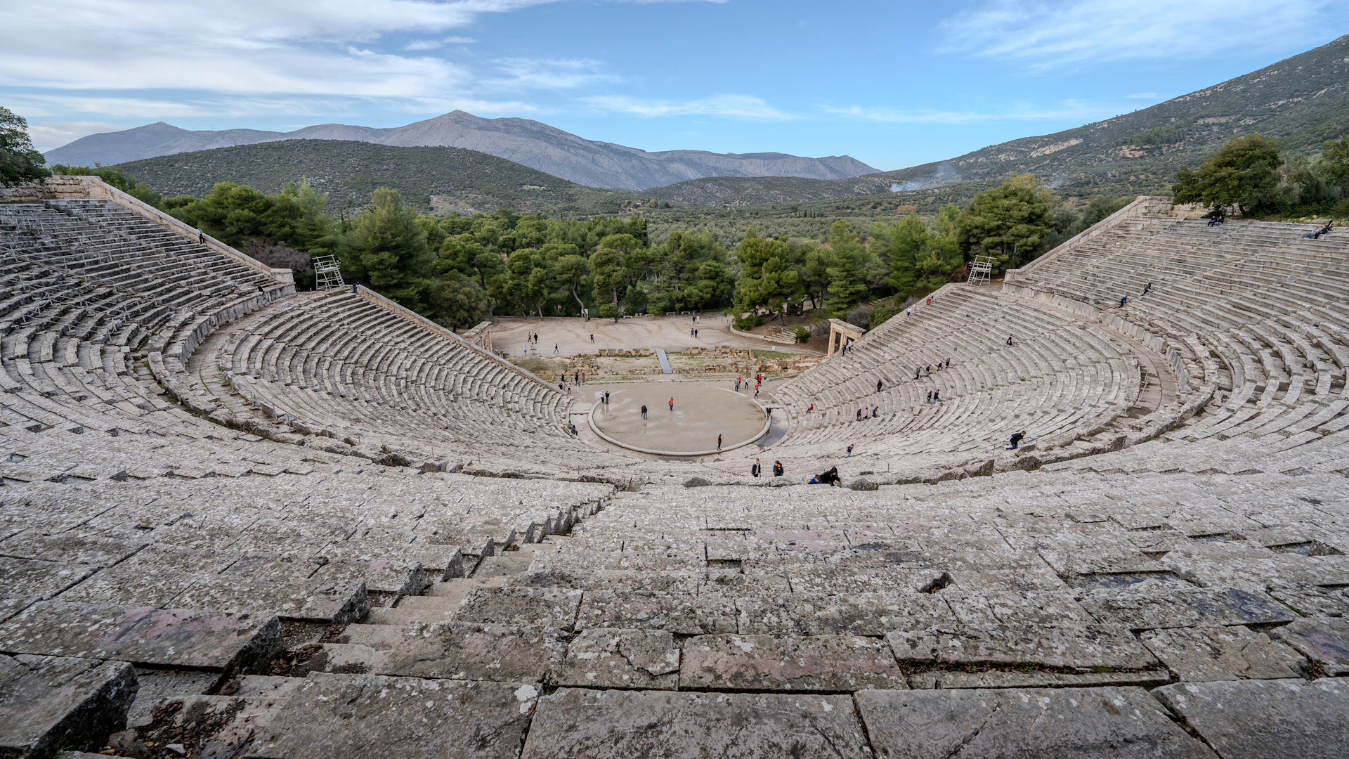 The ancient theatre of Epidaurus, 140 km from Athens