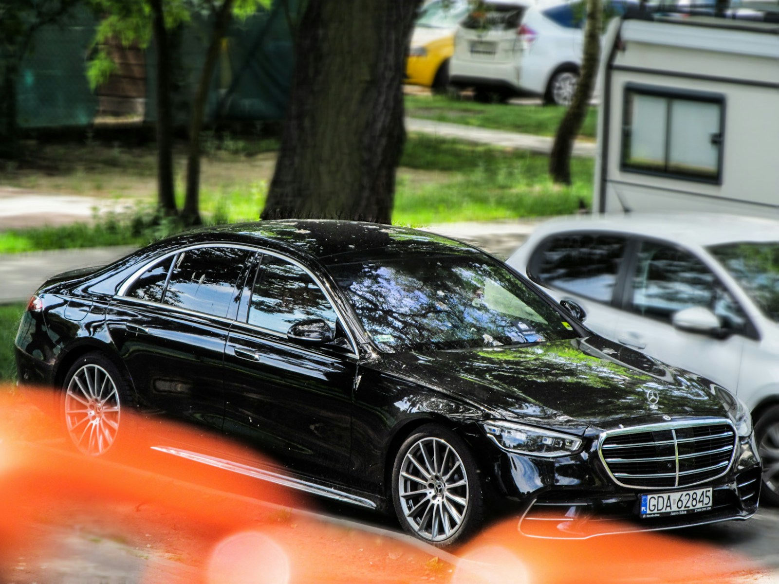 Premium black vehicle parked and ready for pickup