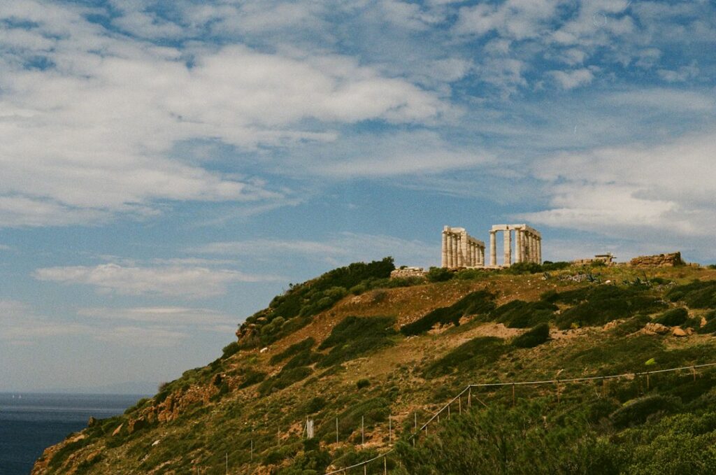 Temple of Poseidon at Sounio destination context; illustrative stock photograph, not TransferHub fleet or an actual pickup point